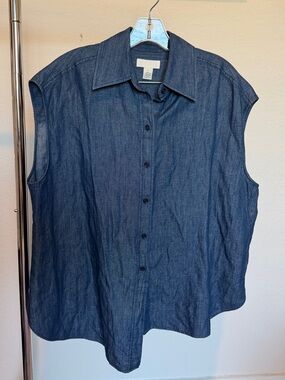 Cos Asymmetrical Denim Chambray Tank Top Blouse